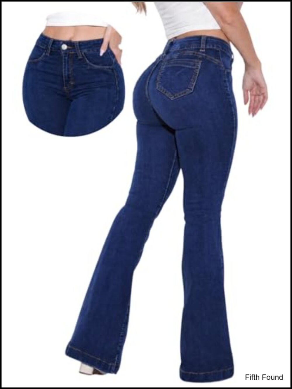 High Waisted Flare Jeans Butt Lifting Stretchy Bell Bottom Bootcut Womens